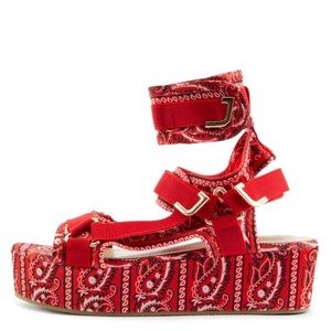 Red bandana sandals